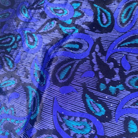 Vintage Lionel Victor Blue Paisley Blouse 13/14 - Picture 8 of 9